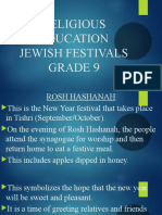 Religious Education Jewish Festivals Grade 9