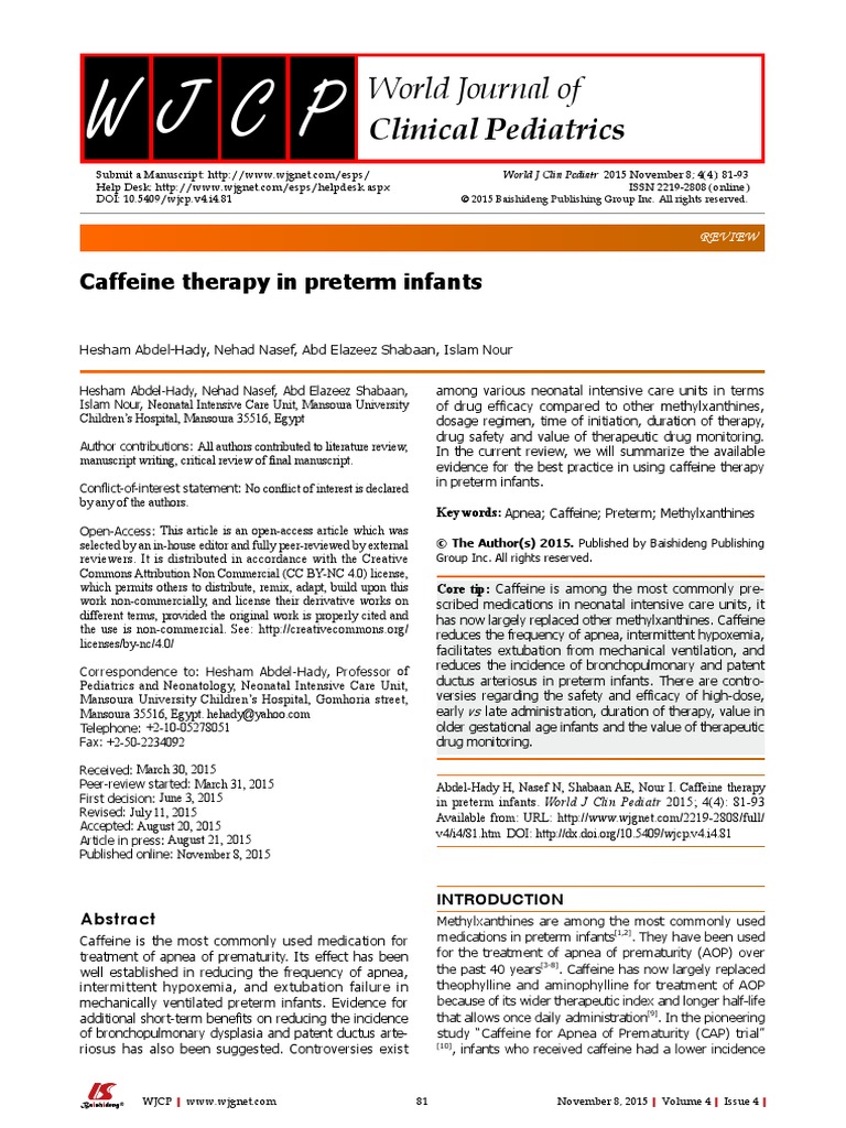 Students Validate Optimal Caffeine Dosage for Newborns With Heart Disease