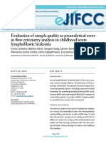 Evaluation of Sample Quality As Preanalytical Erro