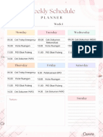 Pink Pastel Modern Feminine Abstract Floral Weekly Schedule Planner