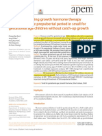Factors Influencing Growth Hormone Therapy Effect During The Prepubertal Period in Small For Gestational Age Children Without Catch-Up Growth