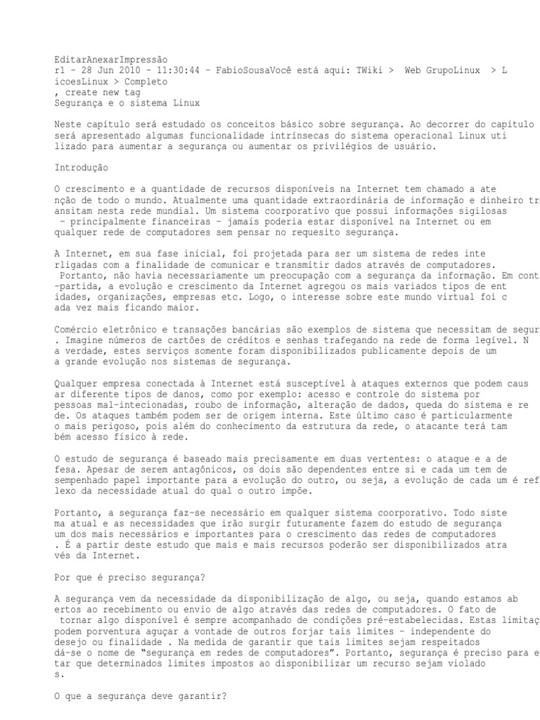 Tudo Sobre Segurança Linux | PDF | Inicialização (informática) | Linux