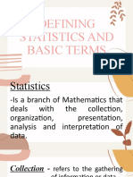 Defining Statistics and Basic Terms