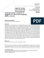 An Argument Against Using Standarized Test Scores For Placement of International Undergraduate Students in English As A Second Language (ESL) Courses Kokhan 2013