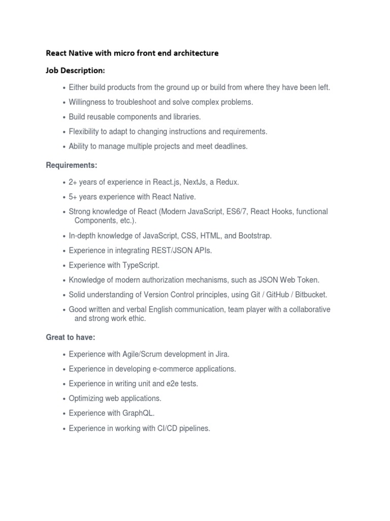 React Native With Micro Front End Architecture - JD | PDF | Art ...