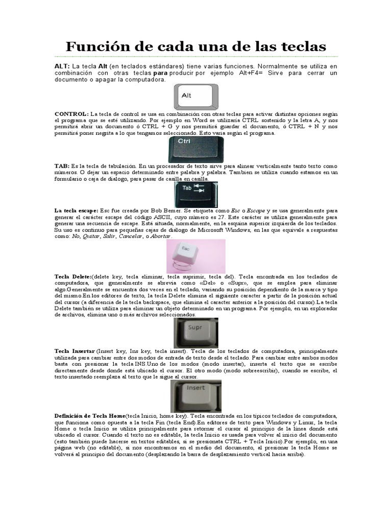 Funciones de las Teclas del Teclado | PDF | Teclado | Ventana (informática)