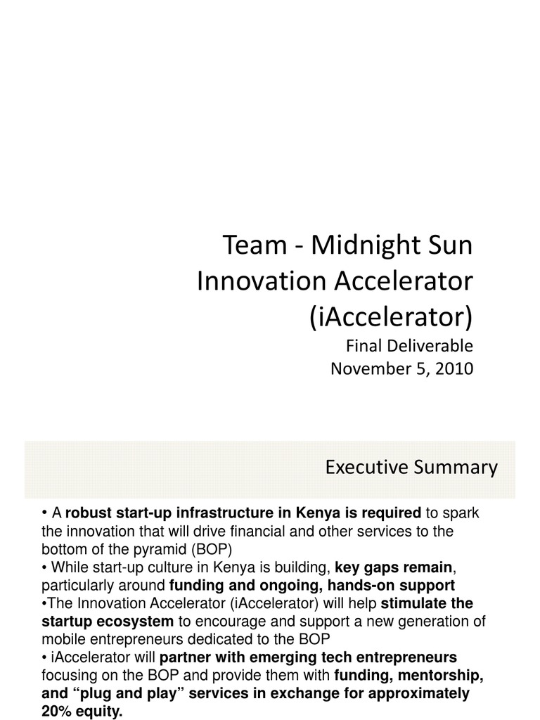iAccelerator: Boosting Kenya's Startups | PDF | Startup Company | Small ...