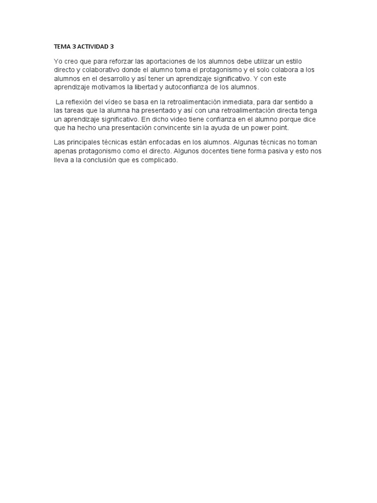 Tema 3 Actividad 3 | PDF | Crecimiento personal y profesional ...