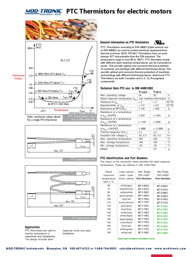 PTC Thermistors For Electric Motors +Irivepmrjsvqexmsrsr48'Xlivqmwxsvw