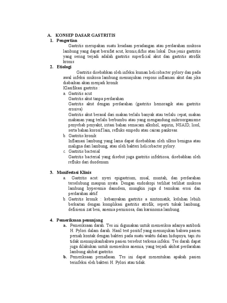 Asuhan Keperawatan Pada Pasien Dengan Kasus Gastritis Pdf