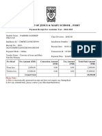 Convent of Jesus & Mary School, Fort: Payment Receipt For Academic Year - 2022-2023