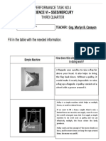 PERFORMANCE TASK 4 (SCIENCE) 3RD QUARTER