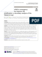 Availability of SuPAR in Emergency Departments May Improve Risk Stratification - A Secondary Analysis of The TRIAGE III Trial 34%