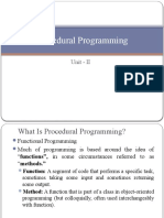 Procedural Programming: Unit - II
