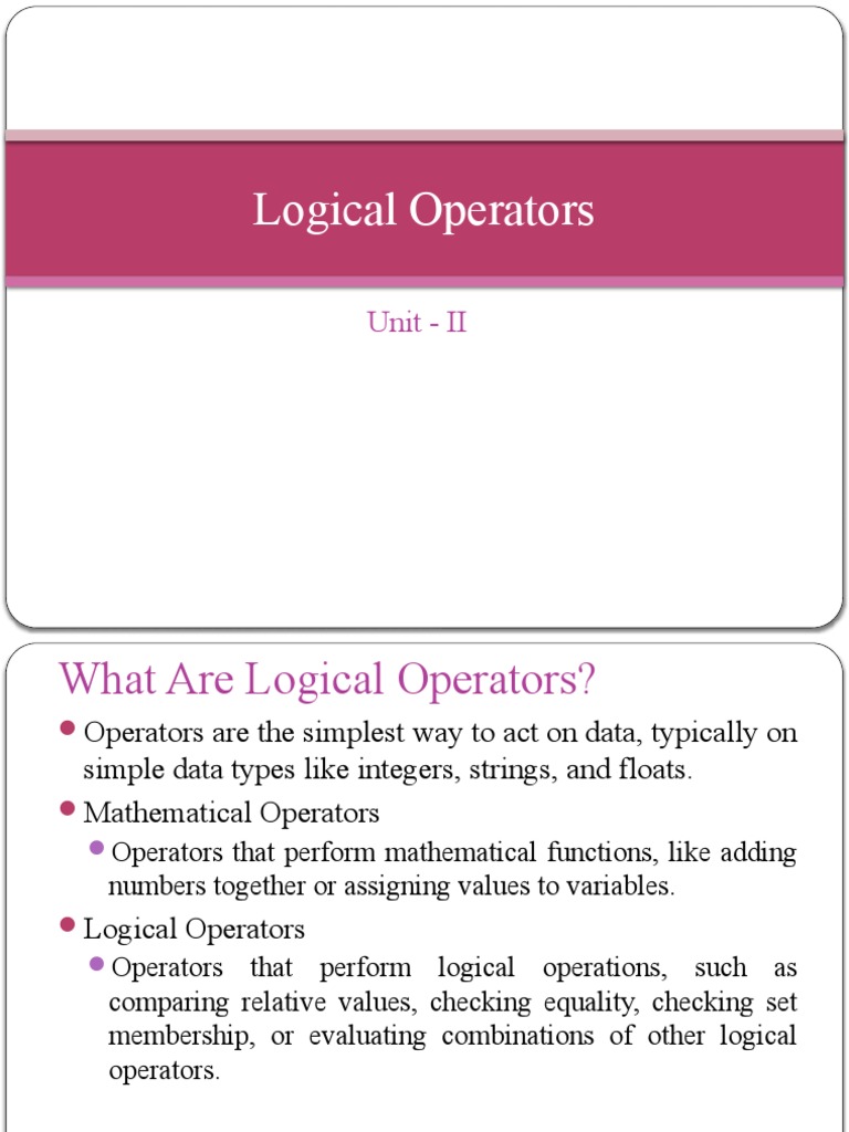 Understanding Logical Operators in Python | PDF | Computers