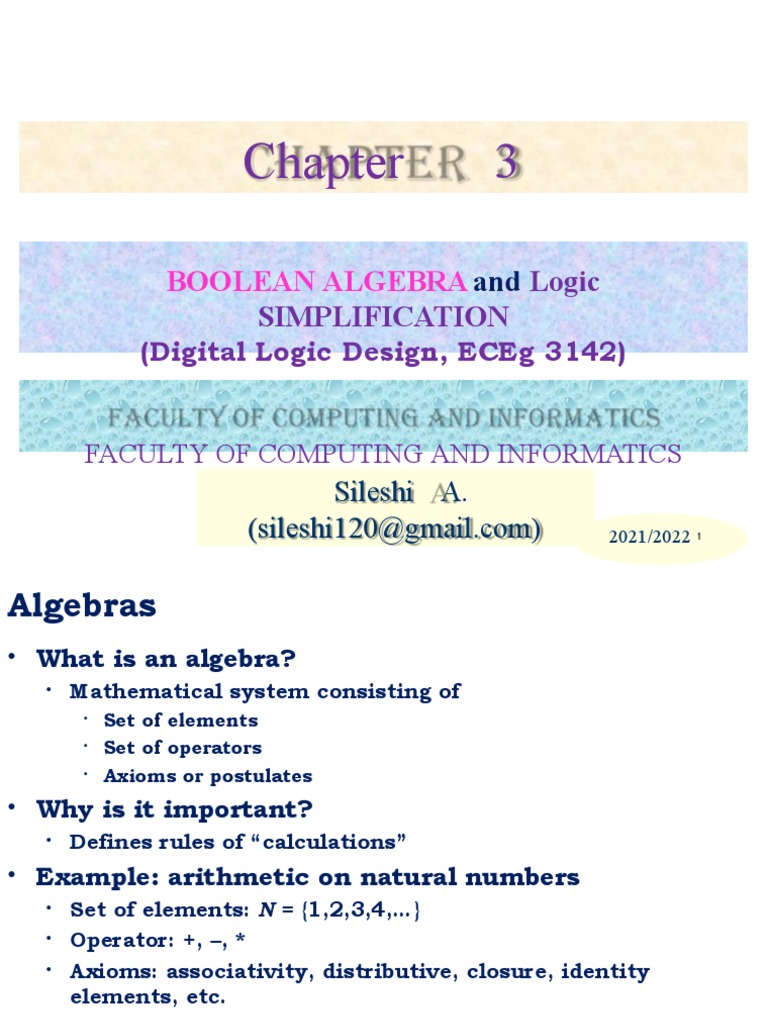 Chapter 3 Boolean Algebra and Logic SimplificationN | PDF | Logic ...