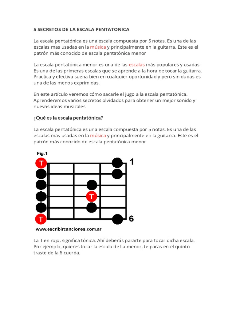 Pentatonicas | PDF | Escala (música) | Acorde (Música)