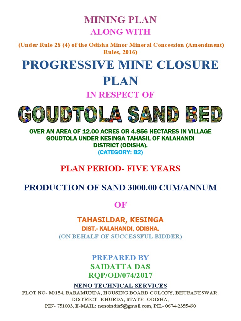 Progressive Mine Closure Plan | PDF