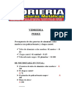 Presupuesto de Puertas de Aluminio