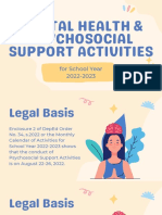 Mental Health & Psychosocial Support Activities: For School Year 2022-2023
