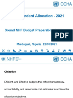 First Standard Allocation - 2021: Sound NHF Budget Preparation Guidance