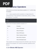 C++ Bitwise Operators