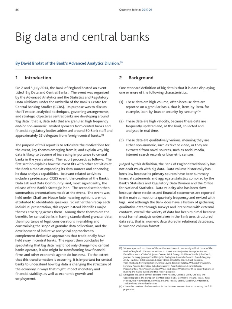 Big Data's Impact on Central Banking | PDF | Banks | Big Data