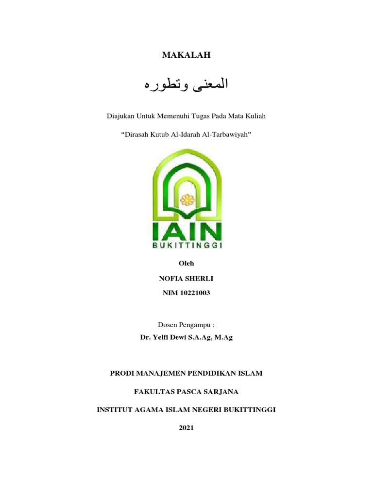 Makalah Makna Dalam Bahasa Arab | PDF