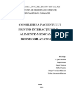 Consilierea Pacientului Privind Interacțiunile Alimente-Medicamente Bronhodilatatoare