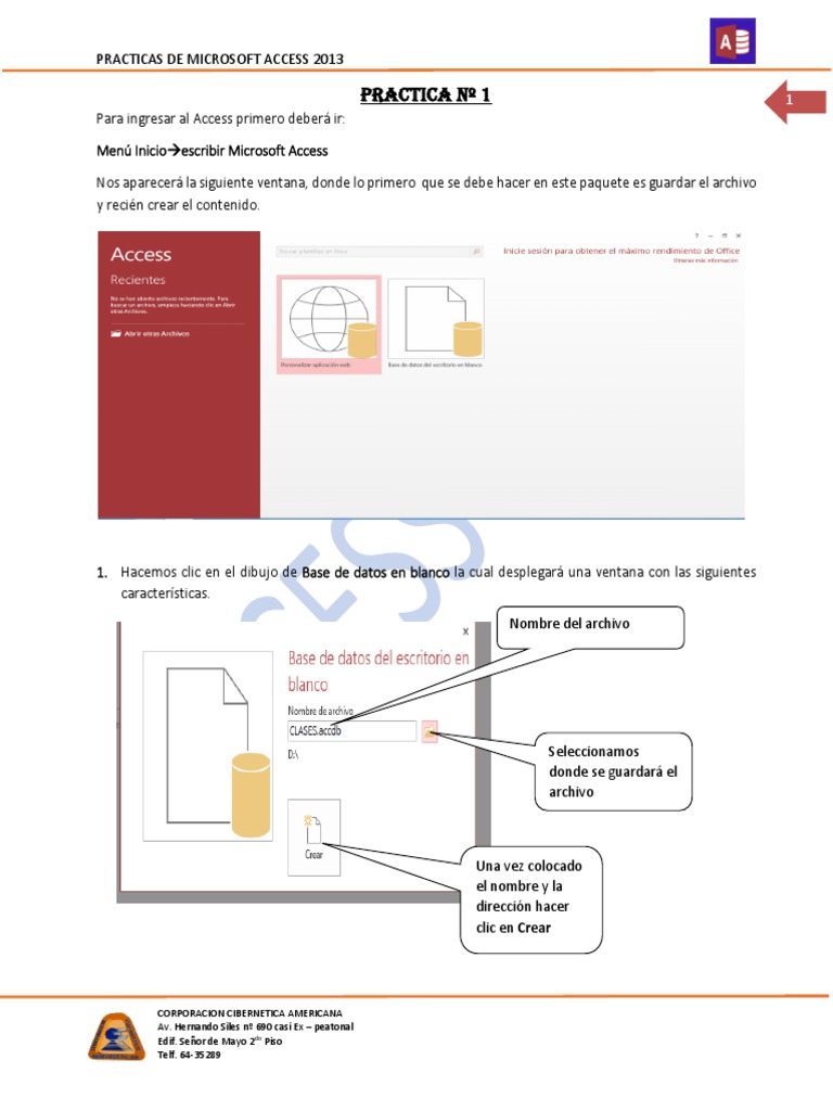 Prácticas de Microsoft Access 2013 | PDF | Ventana (informática ...