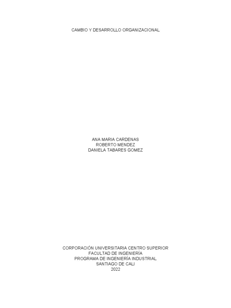 Cambio y Desarrollo Organizacional | PDF | Business | Liderazgo