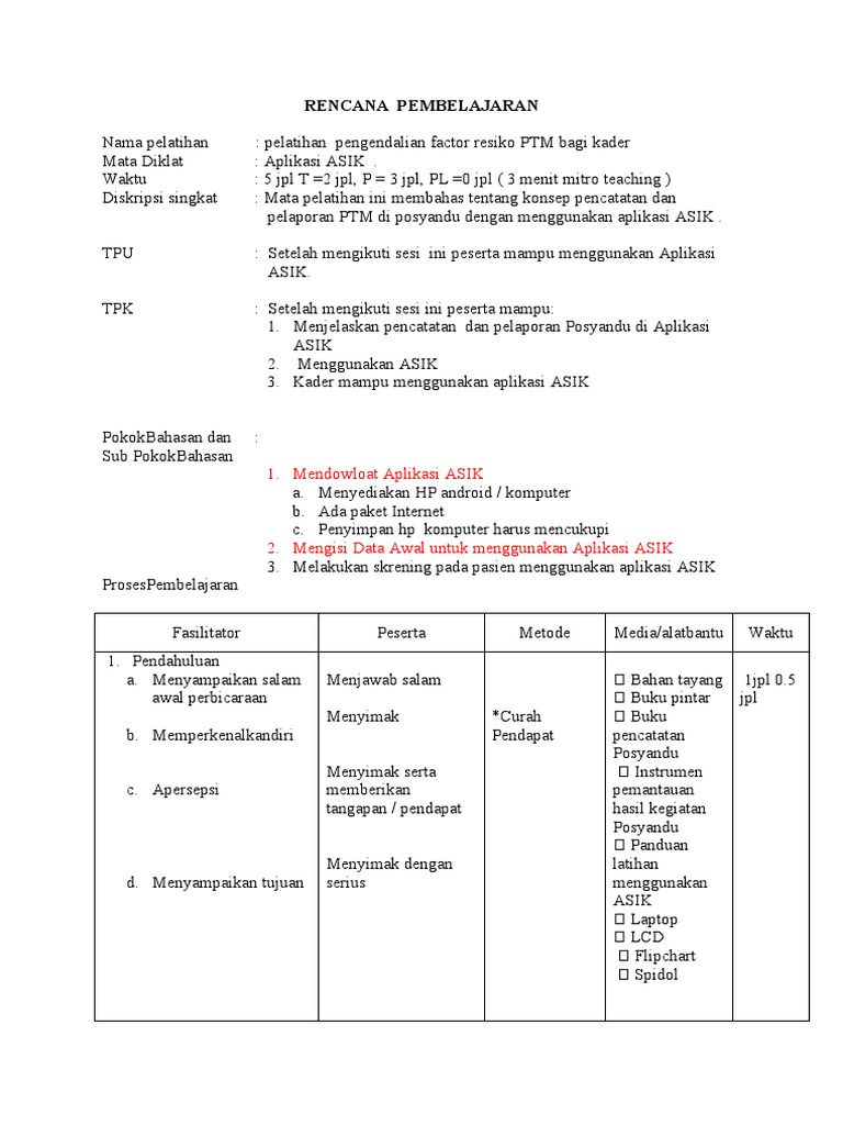 Format RP ASIK | PDF | Bisnis