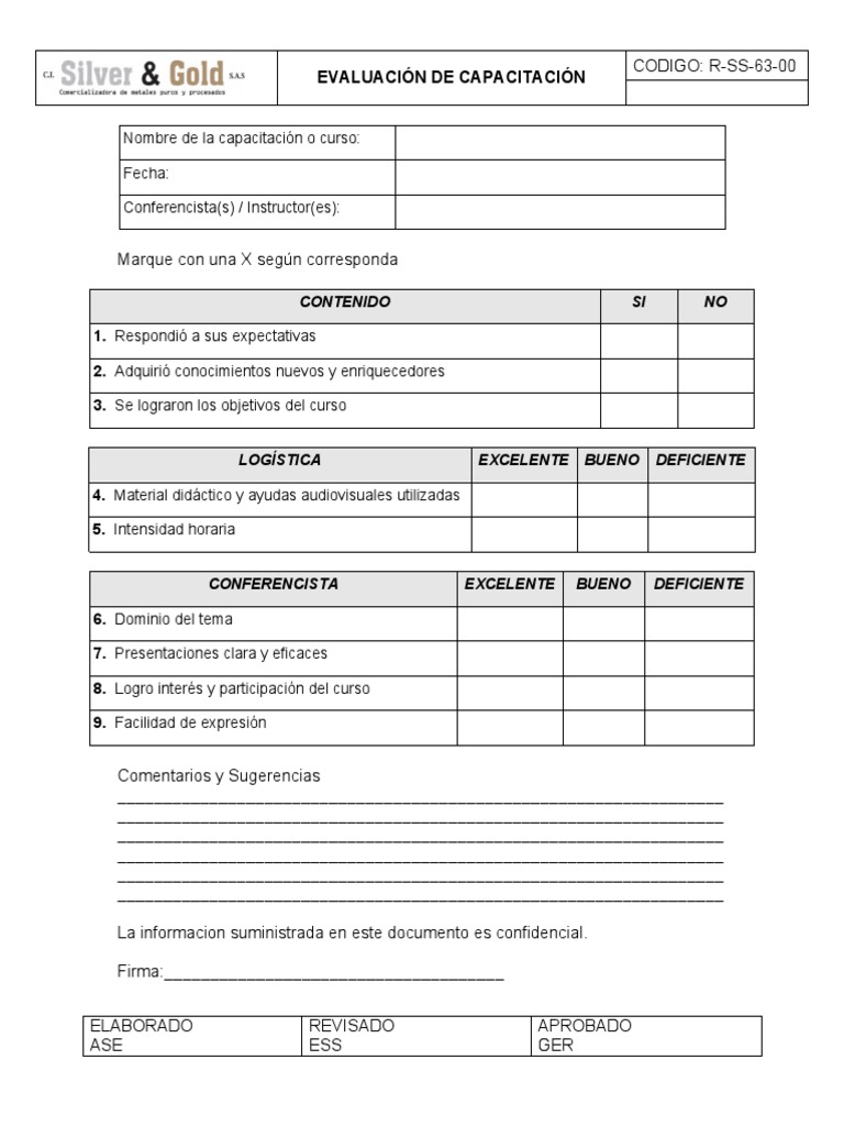 Evaluacion de Capacitacion | PDF | Cognición