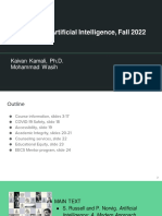 Syllabus CMPSC 442: Artificial Intelligence, Fall 2022: Kaivan Kamali, Ph.D. Mohammad Wasih
