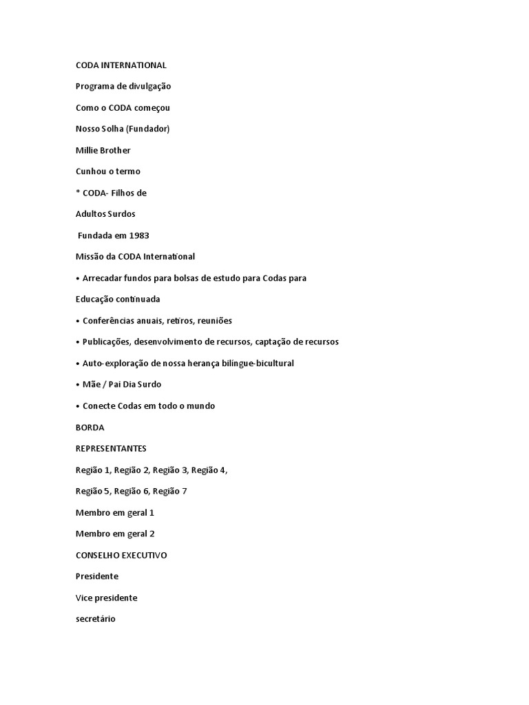 Coda International PDF