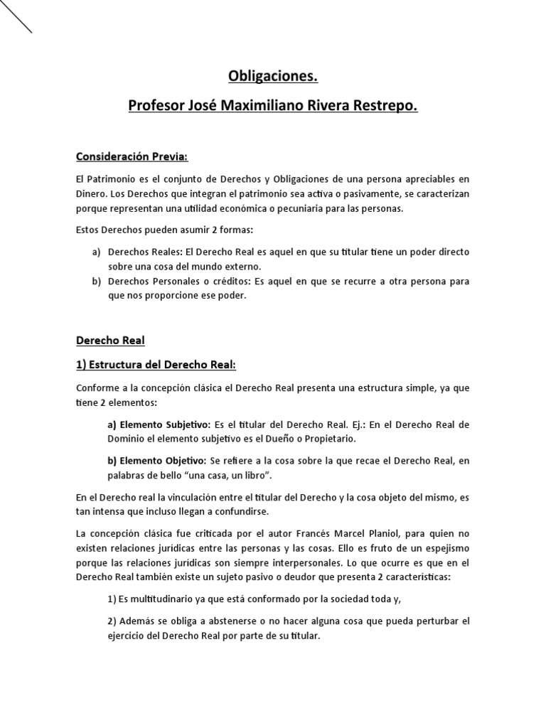 Bienes y Obligaciones en Derecho Civil | PDF | Bienes (Ley) | Derecho ...