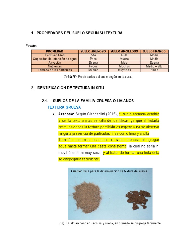Identificación de Textura in Situ | PDF | Suelo | Materiales naturales