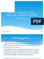 Analytical Reading and Writing - I