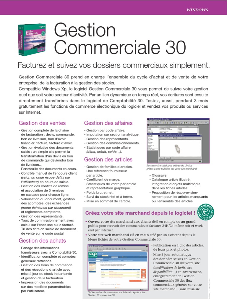 Gestion Commerciale 30 : Solution Cloud | PDF | Facture | Inventaire