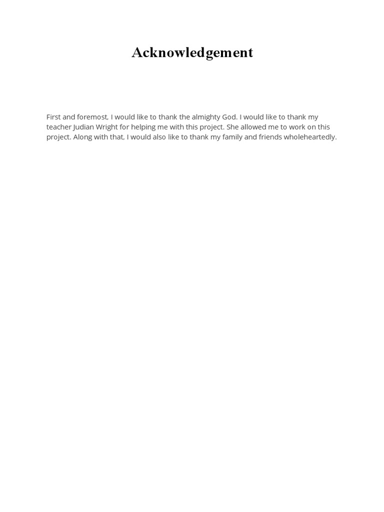 Acknowledgement Business Portfolio | PDF | Wellness | Lifestyle