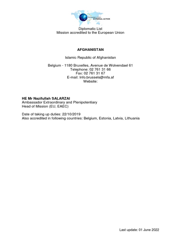 Diplomatic List Full Download Free PDF Diplomatic Rank Ambassador