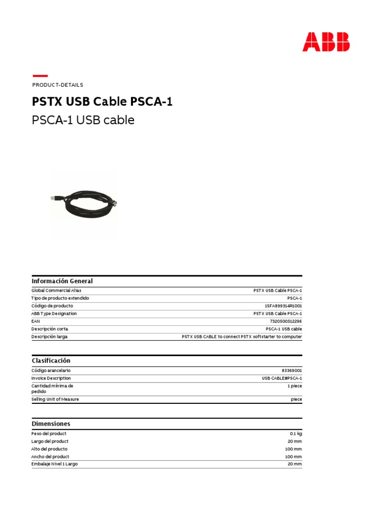 1SFA899314R1001 PSTX Usb Cable Psca 1 | PDF | Ingeniería Informática ...