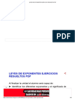 Leyes de Exponentes Ejercicios Resueltos PDF
