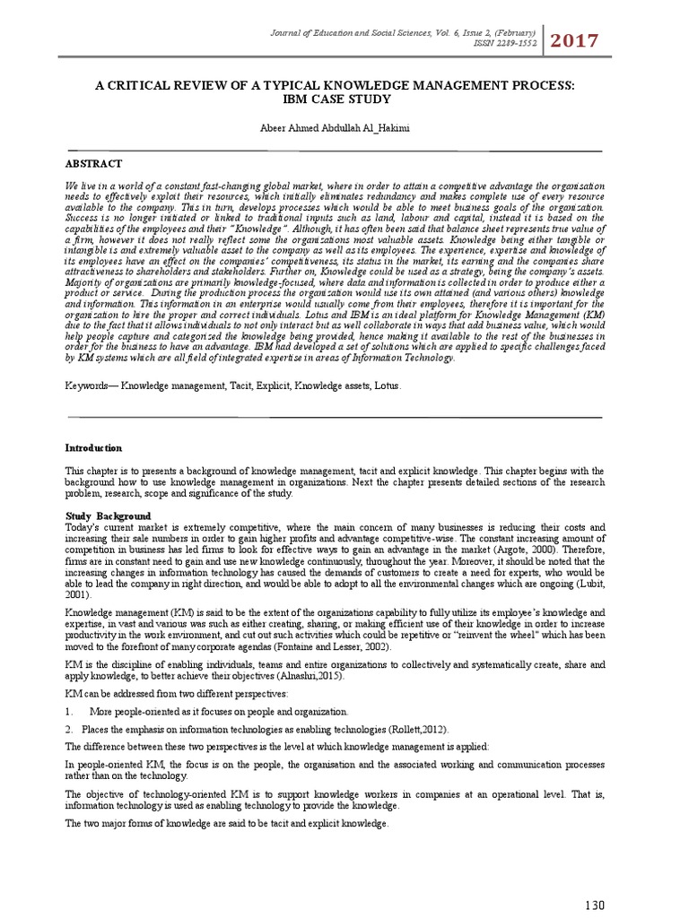 Ibm Case Study | PDF | Knowledge Management | Tacit Knowledge