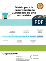 Matriz para presentar resultados de entrevistas