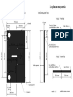 Placa esquerda com medidas detalhadas