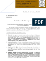 Informe H. Presbiterio Berea Febrero 2018