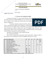 Processos de fundição de metais e respectivas ligas