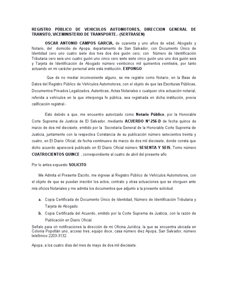 Escritos para Solicitar Hojas de Notario | PDF | Justicia | Crimen y ...
