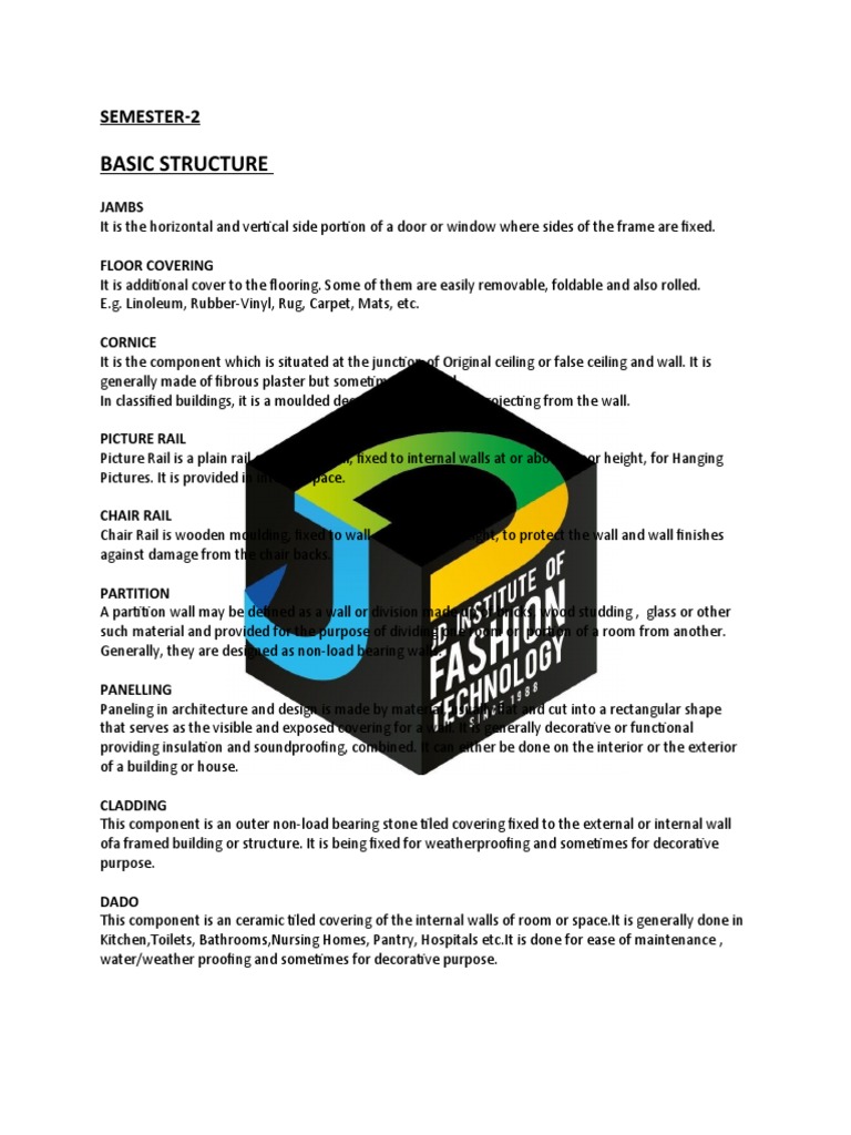 Basic Structure: Semester-2 | PDF | Wall | Door